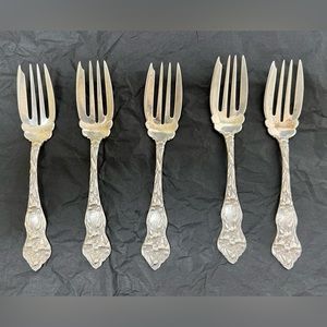 Watson "Lily" Pattern Sterling Silver Individual Salad Forks